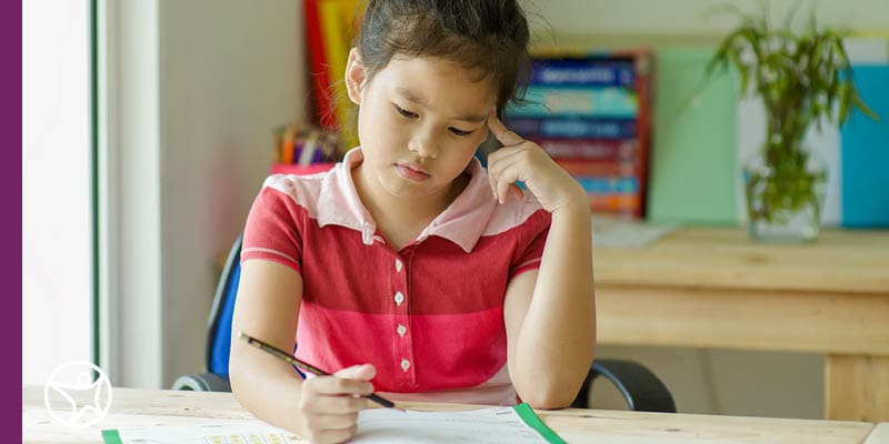 An online student works on homework