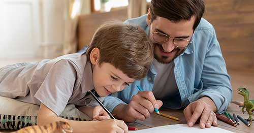 A parent learning how to help their student through interest-based learning.