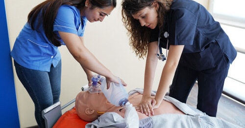 Connections Academy students learning and performing first aid and CPR