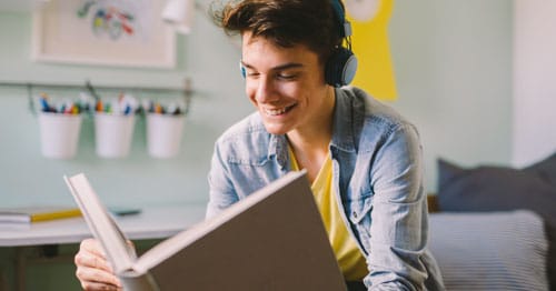 A high school student in an accelerated education program. 