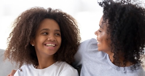 A parent talks to her child about Mental Health